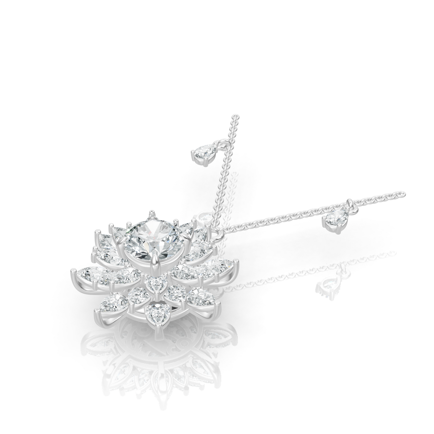 Aura Detachable Lab Diamond Pendant with Matching Studs Set