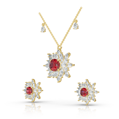 Aura Detachable Lab Diamond Pendant with Matching Studs Set