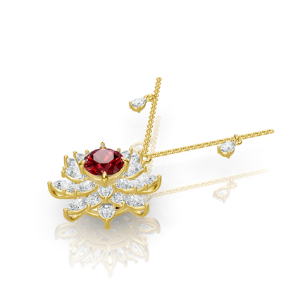Aura Detachable Lab Diamond Pendant with Matching Studs Set