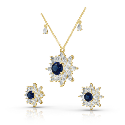 Aura Detachable Lab Diamond Pendant with Matching Studs Set
