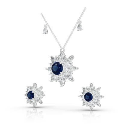 Aura Detachable Lab Diamond Pendant with Matching Studs Set