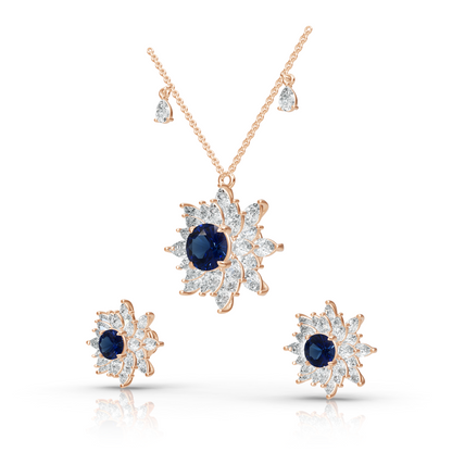 Aura Detachable Lab Diamond Pendant with Matching Studs Set