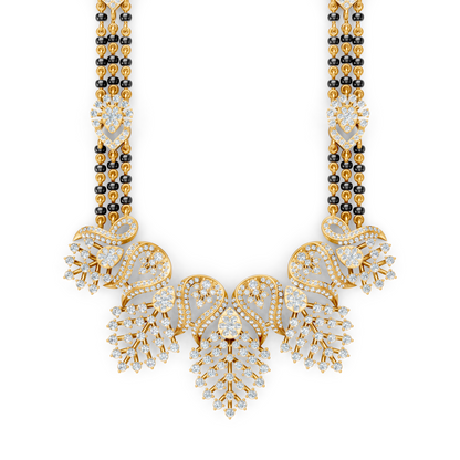 Minimal Luxe Lab Diamond Mangalsutra – Modern tri-Strand Statement Necklace