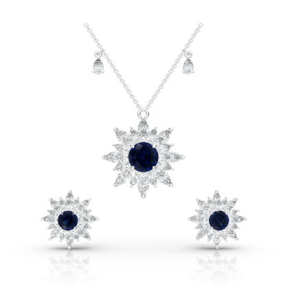 Aura Detachable Lab Diamond Pendant with Matching Studs Set