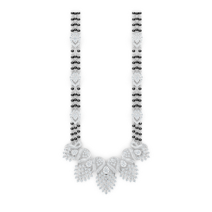 Minimal Luxe Lab Diamond Mangalsutra – Modern Tri-Strand Statement Necklace