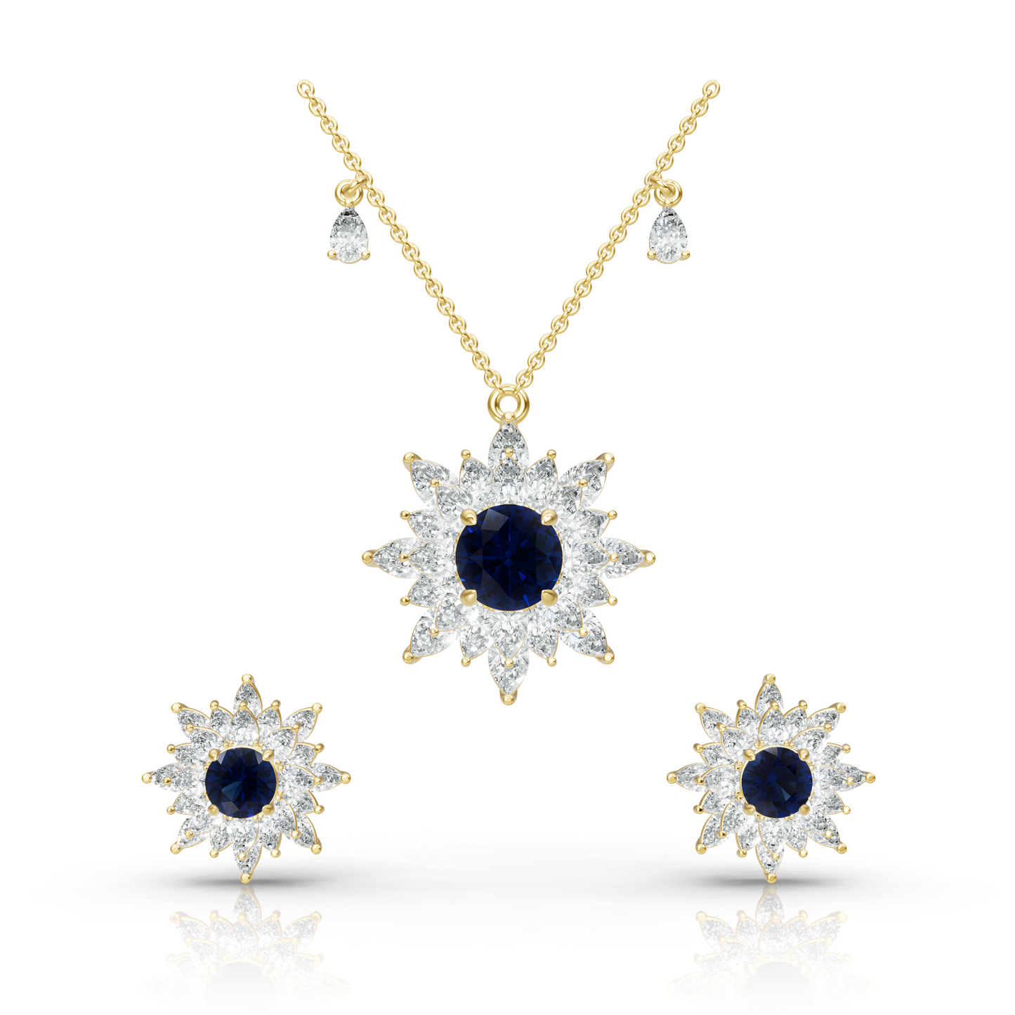 Aura Detachable Lab Diamond Pendant with Matching Studs Set
