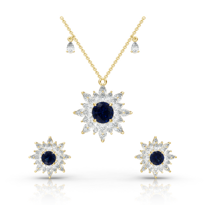 Aura Detachable Lab Diamond Pendant with Matching Studs Set