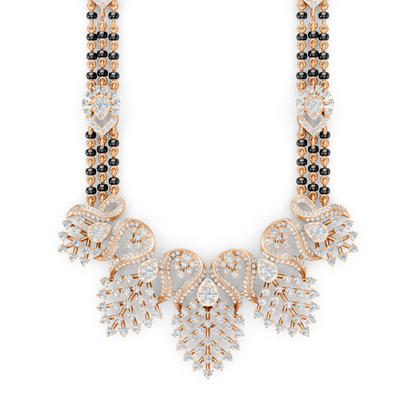 Minimal Luxe Lab Diamond Mangalsutra – Modern Tri-Strand Statement Necklace