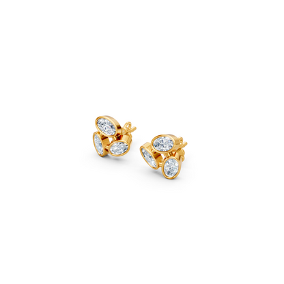 Modest Triangular Trio Lab Diamond Stud Earrings