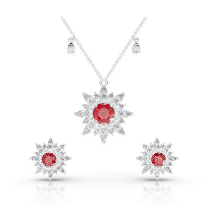 Aura Detachable Lab Diamond Pendant with Matching Studs Set