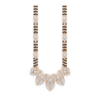 Minimal Luxe Lab Diamond Mangalsutra – Modern Tri-Strand Statement Necklace