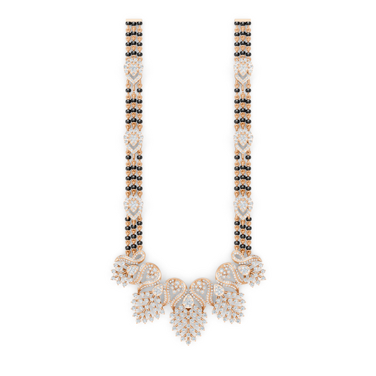 Minimal Luxe Lab Diamond Mangalsutra – Modern Tri-Strand Statement Necklace