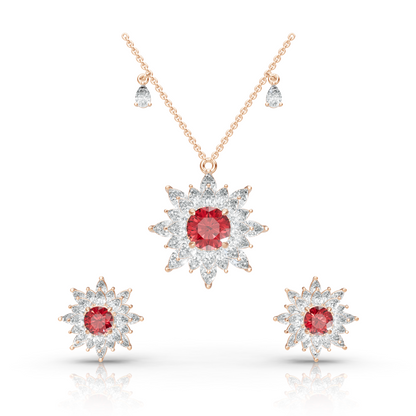 Aura Detachable Lab Diamond Pendant with Matching Studs Set