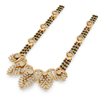Minimal Luxe Lab Diamond Mangalsutra – Modern tri-Strand Statement Necklace