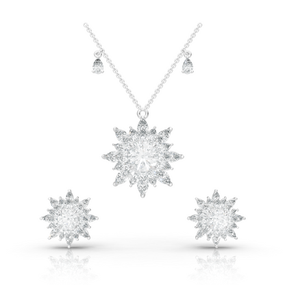 Aura Detachable Lab Diamond Pendant with Matching Studs Set