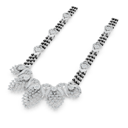 Minimal Luxe Lab Diamond Mangalsutra – Modern Tri-Strand Statement Necklace