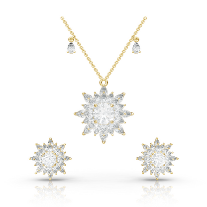 Aura Detachable Lab Diamond Pendant with Matching Studs Set