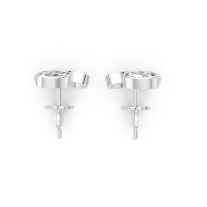 Modest Triangular Trio Lab Diamond Stud Earrings