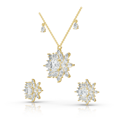 Aura Detachable Lab Diamond Pendant with Matching Studs Set