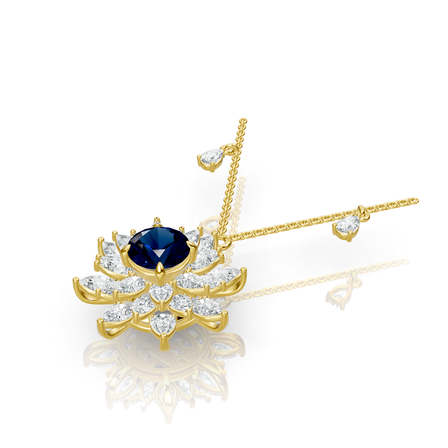 Aura Detachable Lab Diamond Pendant with Matching Studs Set