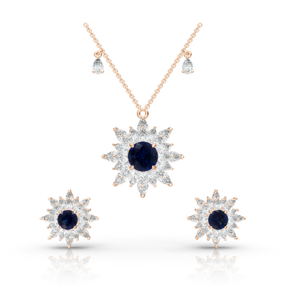 Aura Detachable Lab Diamond Pendant with Matching Studs Set
