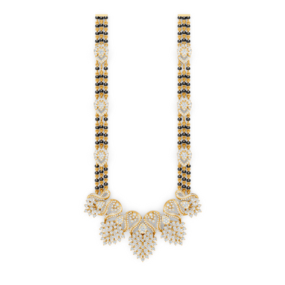 Minimal Luxe Lab Diamond Mangalsutra – Modern tri-Strand Statement Necklace