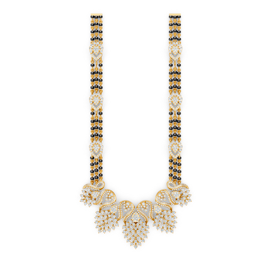 Minimal Luxe Lab Diamond Mangalsutra – Modern tri-Strand Statement Necklace